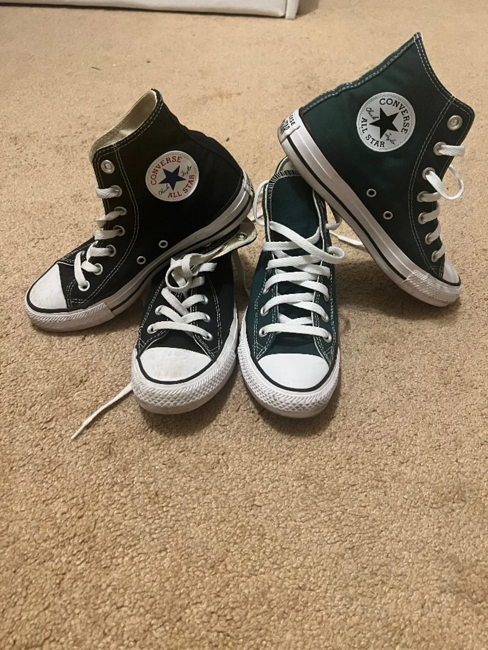 Converse Chuck Taylor All Star High Top BUNDLE - Women's Size 7 (Black & Hunter